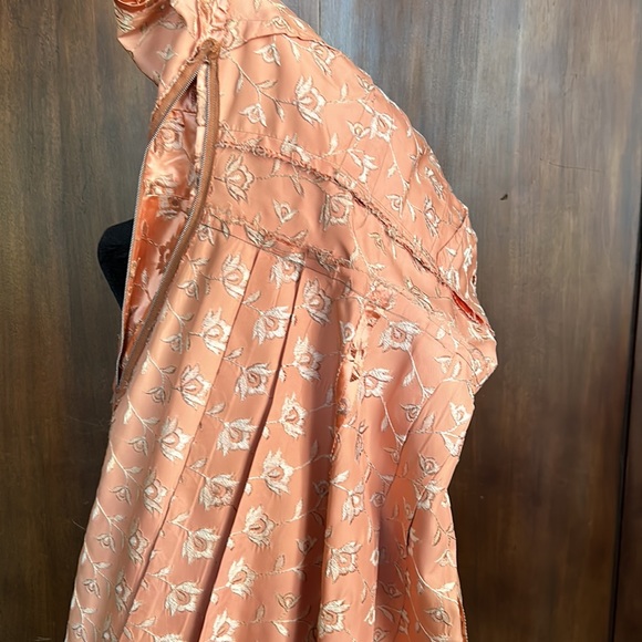Vintage Handmade Peachy Keen Satin Dress - Picture 12 of 16